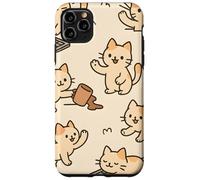 Kawaii Cat Cartoon Funny Mischief Kitty Chaos Pattern Carcasa para iPhone 11 Pro MAX