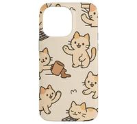 Kawaii Cat Cartoon Funny Mischief Kitty Chaos Pattern Carcasa para iPhone 14 Pro MAX