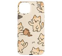 Kawaii Cat Cartoon Funny Mischief Kitty Chaos Pattern Carcasa para iPhone 15 Plus