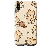 Kawaii Cat Cartoon Funny Mischief Kitty Chaos Pattern Carcasa para iPhone XS MAX