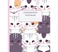 kawaii cat composition notebook: Cute Pastel Pink for Girls | Wide Ruled Lined Journal |Kitten Cover | Pink, Purple | 110 Pages | K-2 Primary, 1st Grade & Teens