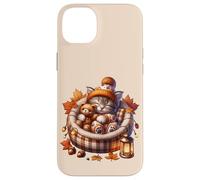 Kawaii Cat Cuddle with Teddy Bear Autumn Kitten For Fall Carcasa para iPhone 14 Plus