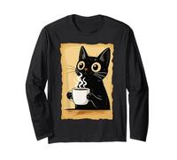 Kawaii Cat Driking Coffee Cute Anime Kitty Slice Manga Larga