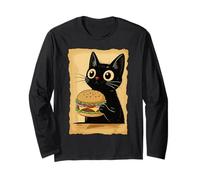 Kawaii Cat Eating Burger Cute Anime Kitty Slice Manga Larga