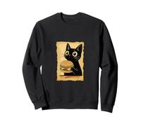 Kawaii Cat Eating Burger Cute Anime Kitty Slice Sudadera