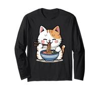 Kawaii Cat Eating Ramen Cartoon Anime Food Japan Lover Manga Larga