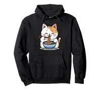 Kawaii Cat Eating Ramen Cartoon Anime Food Japan Lover Sudadera con Capucha