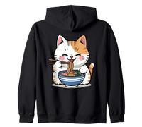 Kawaii Cat Eating Ramen Cartoon Anime Food Japan Lover Sudadera con Capucha