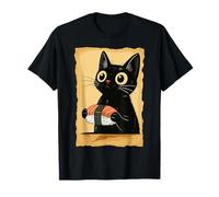 Kawaii Cat Eating Sushi Cute Anime Kitty Slice Camiseta