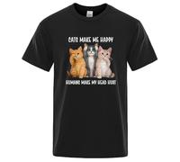 Kawaii Cat Fashion Letters t Shirt Retro Cotton Short Sleeve Cartoon Streetwear Hip Hop Punk Tops tee.