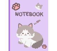 Kawaii Cat Kitten Composition Notebook: Cute Lined Journal for Kids, Cat Lovers & Back-to-School Notes lilac