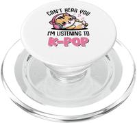 Kawaii Cat KPOP no Puede oírte Escuchando a K Pop Girl PopSockets PopGrip para MagSafe