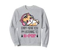 Kawaii Cat KPOP no Puede oírte Escuchando a K Pop Girl Sudadera
