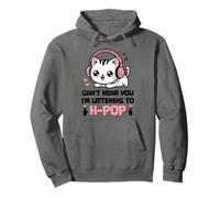 Kawaii Cat KPOP no Puede oírte Escuchando a K Pop Girl Sudadera con Capucha