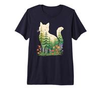 Kawaii Cat Mom Earth Day Cottagecore Dad Wellness Camiseta Premium