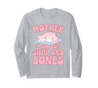 Kawaii Cat Mother I Am But Skin and Bones Humor Felino Manga Larga