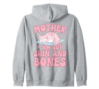 Kawaii Cat Mother I Am But Skin and Bones Humor Felino Sudadera con Capucha