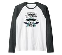 Kawaii Cat MUÉSTRAME Tus Gatitos Secuestro OVNI Mom Ramen Camiseta Manga Raglan
