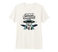 Kawaii Cat MUÉSTRAME Tus Gatitos Secuestro OVNI Mom Ramen Camiseta Premium