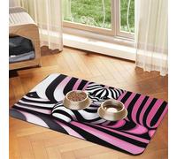 Kawaii Cat Op Art - Tapete de alimentación para mascotas, tapete de piel absorbente para perros y gatos, impermeable, sin manchas, de secado rápido, antideslizante, 17.72 x 11.8 pulgadas