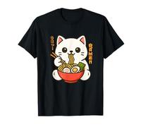 Kawaii Cat Ramen Japanese Noodles Funny Cats Lover Camiseta