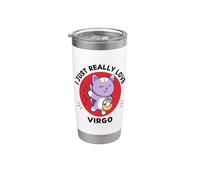 Kawaii Cat, realmente amo al lindo amante de Virgo Vaso térmico de acero inoxidable de doble pared