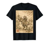 Kawaii Cat Riding Dinosaur Japanese Art Style Men Women Camiseta