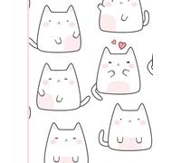Kawaii Cat Sketchbook: Cute Kitty Drawing Notebook with Blush Pink Cats - Blank Paper 8.5 x 11 Inch - 110 Pages - Perfect for Kids & Teens (Kawaii Animals)