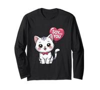 Kawaii Cat Soy Into You Juego de Palabras de Comida Manga Larga