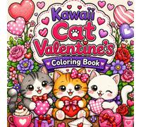 Kawaii Cat Valentine’s Coloring Book: Adorable Kawaii Cats, Hearts, Flowers, and Sweet Valentine’s Day Designs for Relaxation and Stress Relief