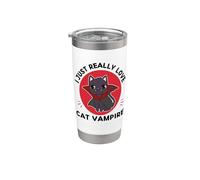 Kawaii Cat Vampire I Just Really Love Cute Cat Vampiro Lover Vaso térmico de acero inoxidable de doble pared