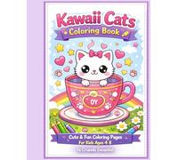 Kawaii Cats Coloring Book for Kids: 28 Cute Kittens to Color + 4 Fun Scenes to Decorate | Ages 4-8