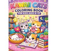 Kawaii Cats Coloring Book for Kids Ages 8-12: Simple & Easy Coloring Book with 50 Cute Cozy Kittens | Bold Line Art, Relaxing Cat Scenes, and Adorable Home Moments