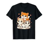 Kawaii Cats Gang Cute Cat Lover Women Girls Camiseta