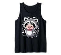 Kawaii Cerdo Disfraz de Mapache Cerdos Camiseta sin Mangas