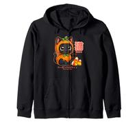 Kawaii Chibi Calabaza Gato Japonés Halloween Vaporwave Sudadera con Capucha