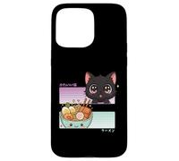Kawaii Chibi Cat Ramen Anime Manga Japonés Otaku Carcasa para iPhone 15 Pro Max