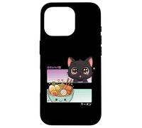 Kawaii Chibi Cat Ramen Anime Manga Japonés Otaku Carcasa para iPhone 16 Pro