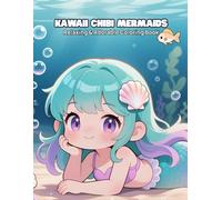 Kawaii Chibi Mermaids Coloring Book - Cute & Relaxing Ocean-Themed Line Art for Kids, Teens & Adults: 30 Adorable Mermaid Coloring Pages | Easy & Fun ... for Stress Relief, Creativity & Relaxation