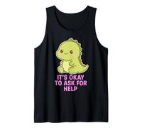 Kawaii Chibi T-Rex- Está bien pedir ayuda para la salud mental Camiseta sin Mangas