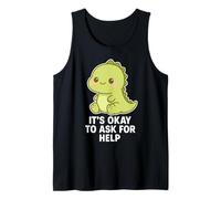Kawaii Chibi T-Rex- Está bien pedir ayuda para la salud mental Camiseta sin Mangas