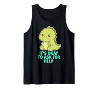 Kawaii Chibi T-Rex- Está bien pedir ayuda para la salud mental Camiseta sin Mangas
