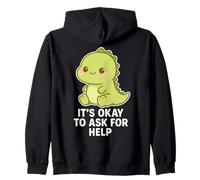 Kawaii Chibi T-Rex- Está bien pedir ayuda para la salud mental Sudadera con Capucha