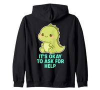 Kawaii Chibi T-Rex- Está bien pedir ayuda para la salud mental Sudadera con Capucha
