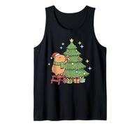 Kawaii Christmas Capybara Decorating The Tree Camiseta sin Mangas