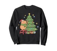Kawaii Christmas Capybara Decorating The Tree Sudadera