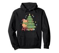 Kawaii Christmas Capybara Decorating The Tree Sudadera con Capucha