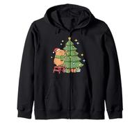 Kawaii Christmas Capybara Decorating The Tree Sudadera con Capucha