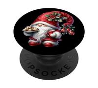 Kawaii Christmas Decor Christmas Cookies and Hot Cocoa GNOME PopSockets PopGrip Adhesivo