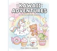 Kawaii Coloring Book: Cute Pastel Animals, Unicorns & Chibi Objects: 40 Twin Pages (Colored + Line Art). Pastel Kawaii Coloring Book with Cute Animals, Unicorns & Chibi Objects for Kids & Adults